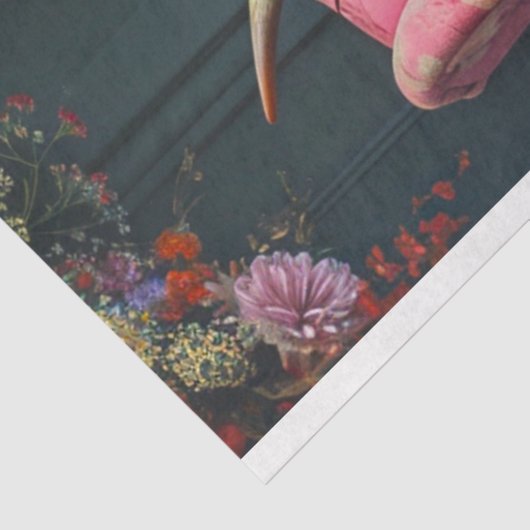 Hoogland Koe Roze Stoel Decoupage Tissuepapier (Detail)