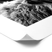 Hoogland Koe Rustic Boho Chic Black en White Poster (Hoek)