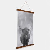 Hoogland Koe Rustic Farmhouse art Hangend Wandkleed (Gebogen)