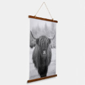 Hoogland Koe Rustic Farmhouse art Hangend Wandkleed (Gebogen)