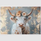 Hoogland Koe Rustieke Boho Boerderij Decoupage Tissuepapier (Voorkant)