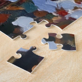 Hoogland Koe Rustieke Winter Tinsel Hoed Legpuzzel (Zijkant)