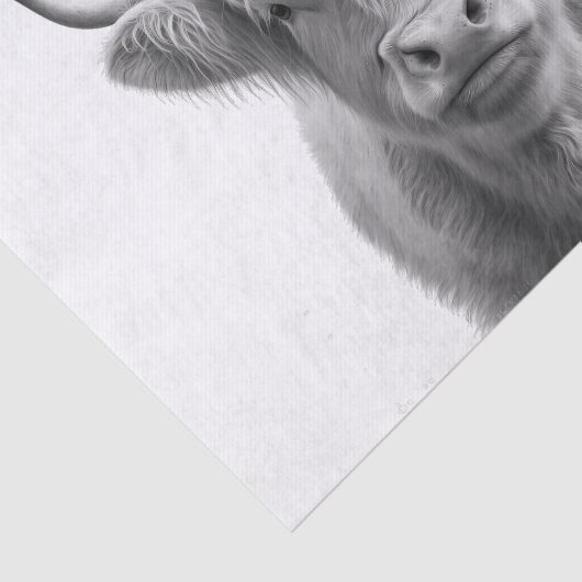 Hoogland Koe Schattig Tissuepapier (Detail)