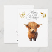 Hoogland Koe Seizoensgebonden Feestdagenkaart (Voorkant / Achterkant)