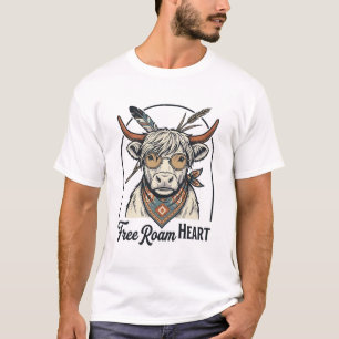 Hoogland Koe Shirt Vrije Geest Vintage Gravure A