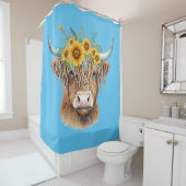 Hoogland Koe Shower Curtain Douchegordijn (In situ)