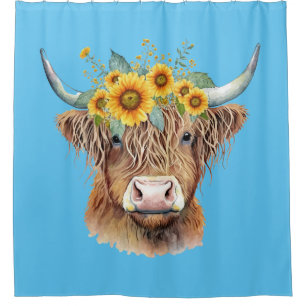 Hoogland Koe Shower Curtain Douchegordijn