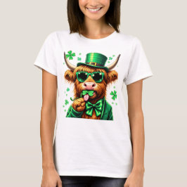 Hoogland Koe St Patrick's Day, Retro Patricks Day T-shirt