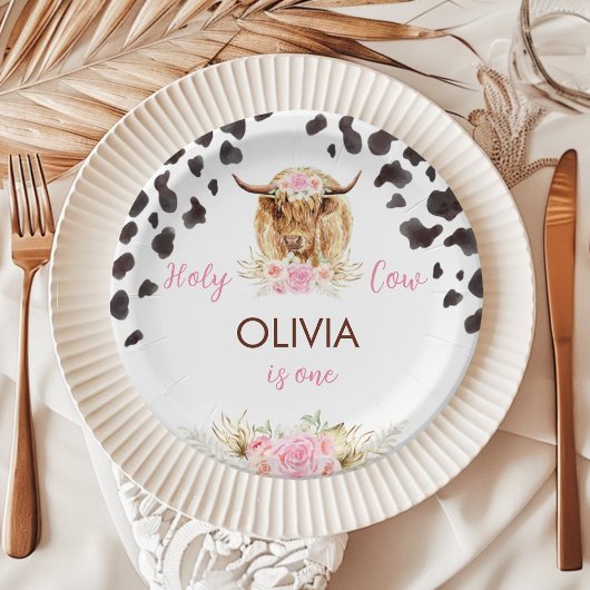 Hoogland Koe Verjaardag Papieren Bordje