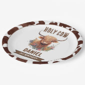 Hoogland Koe Verjaardag Papieren Bordje (Gekanteld)