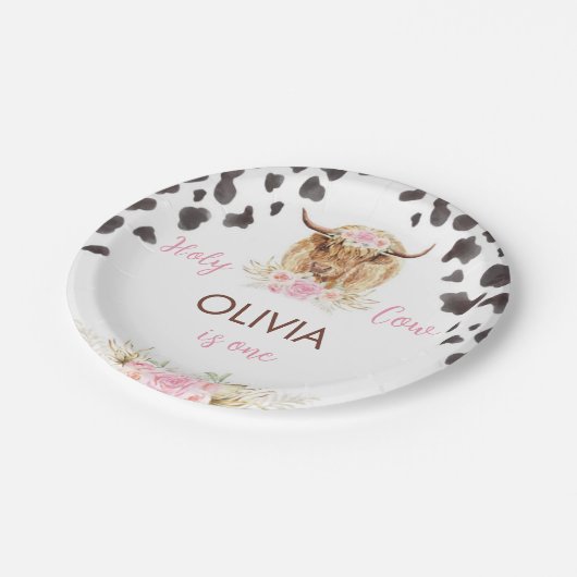 Hoogland Koe Verjaardag Papieren Bordje (Gekanteld)