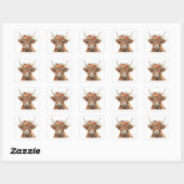 Hoogland Koe Vierkante Sticker (Vel)
