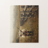 Hoogland Koe Vintage Sepia Legpuzzel (Verticaal)