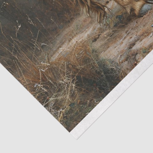 Hoogland Koe Volledige Lichaam  Schilderen Decoupa Tissuepapier (Detail)