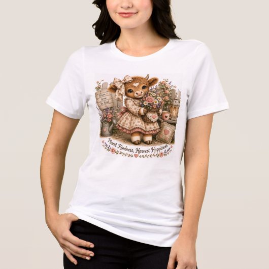 Hoogland Koe - Vriendelijkheid Tri-Blend Shirt (Voorkant)