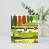 Hoogland Koeien in najaar Boerderij veld (Staand voorkant)