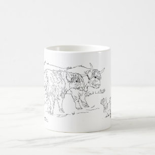 Hoogland "Koeien" met Scottie Honden Koffiemok