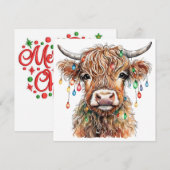 Hoogland Kortharige Koe Wenskaart Feestdagenkaart (Voorkant / Achterkant)