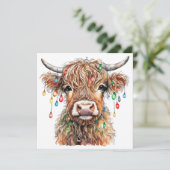Hoogland Kortharige Koe Wenskaart Feestdagenkaart (Staand voorkant)