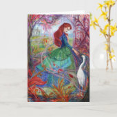 Hoogland Lady. Wenskaart Kaart (Gele Bloem)