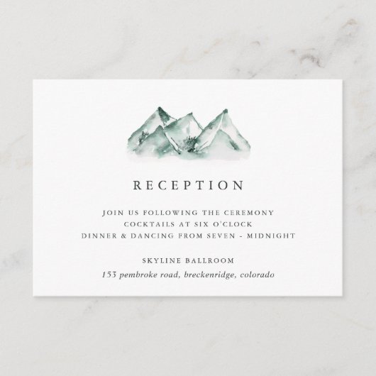 hoogland | Mountain bruiloft receptie Informatiekaartje (Voorkant)