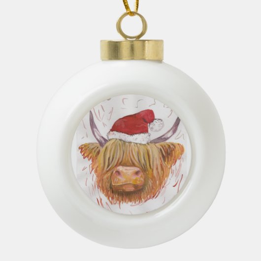hoogland - pet voor kerstmis keramische bal ornament (Voorkant)