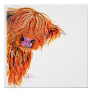 Hoogland Poster van Cow Peekaboo Print