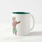 hoogland tartan thistle tweekleurige koffiemok (Voorkant rechts)