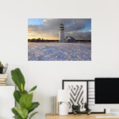 Hoogland vuurtoren Kaap in de winter Poster (Thuiskantoor)