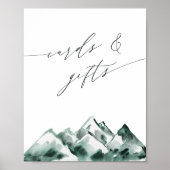 hoogland | Waterverf Mountain Kaarten & Geschenken Poster (Voorkant)