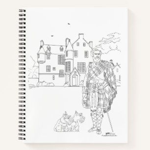 Hooglandedel gentleman met Scottie-honden Spiraal Notitieboek