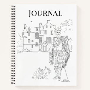 Hooglandedel gentleman met Scottie-honden Spiraal Notitieboek
