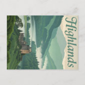  Hooglanden Misty Loch & Castle Briefkaart (Voorkant)