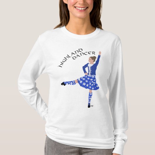 Hooglandendanser in het blauw t-shirt (Voorkant)