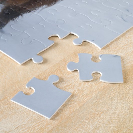 Hooglandenkool in de sneeuw legpuzzel (Zijkant)