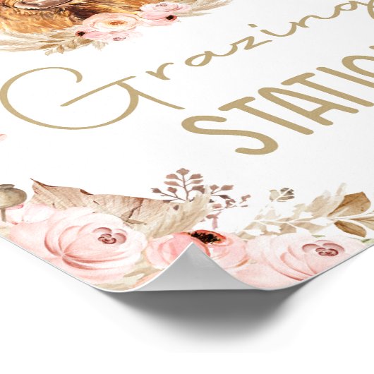 Hooglander Koe Boho Boerderij Verjaardag Poster (Hoek)