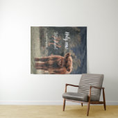 Hooglanderkalf monogram eerste verjaardagsfeestje wandkleed (In Situ (horizontaal))