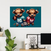 Hooglanders en voetbal poster (Thuiskantoor)