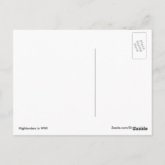 Hooglanders in WOI Briefkaart (Achterkant)