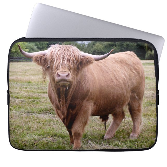 Hooglanders Koe Laptop Hoes (Voorkant)