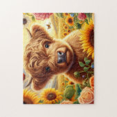 Hooglanders Koe Zonnewiel Legpuzzel (Verticaal)