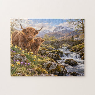 Hooglanders Lente Platteland Brug Kunst Legpuzzel