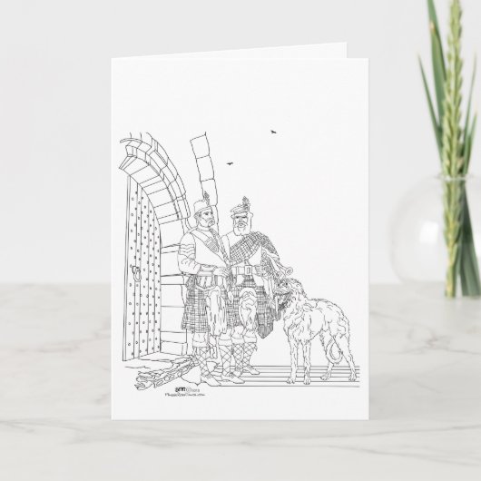 Hooglanders met een Schotse hond Kaart (Voorkant)