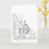 Hooglanders met een Schotse hond Kaart (Gele Bloem)