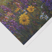 Hooglanders Paarse Gele Wilde Bloemen Decoupage Tissuepapier (Detail)