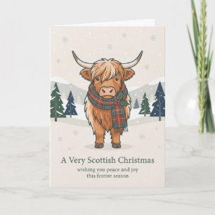 Hooglandkoe Erg Schotse Kerstkaart Kaart
