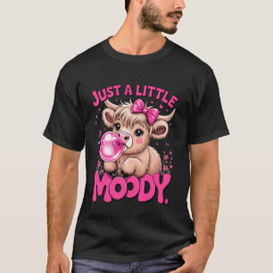 Hooglandkoe gewoon een beetje sombere bloem bubbel t-shirt