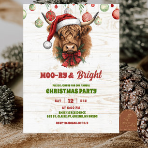 Hooglandkoe kerstfeest kaart