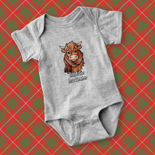 Hooglandkoe met Bruce Tartan Sjaal Romper