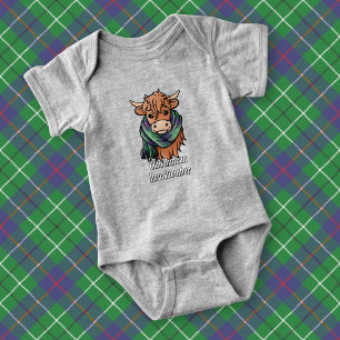Hooglandkoe met Duncan Tartan Sjaal Romper